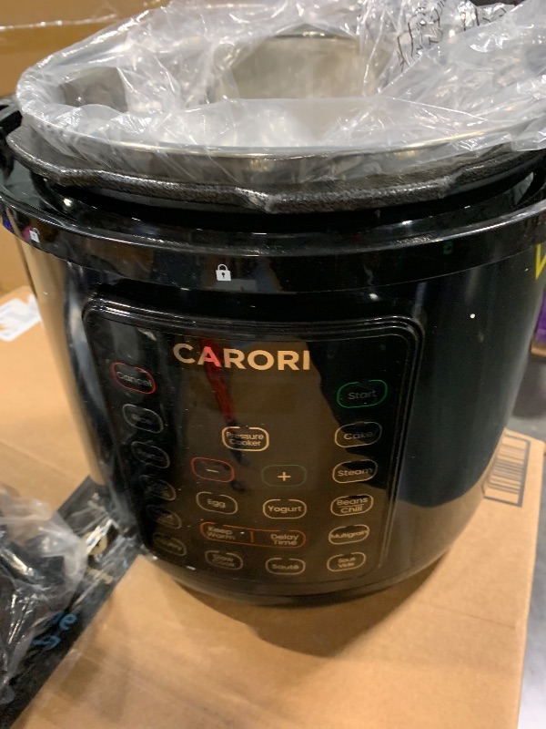 Photo 1 of ***It's missing the inner pot***CARORI 1200W 12-in-1 Electric Pressure Cooker 8Qt, Stainless Steel Pressure Cooker, Slow Cook Rice Cooker Steamer Sauté, Yogurt Maker, Warmer & Sterilizer with Recipe, Safer Venting Design, Black