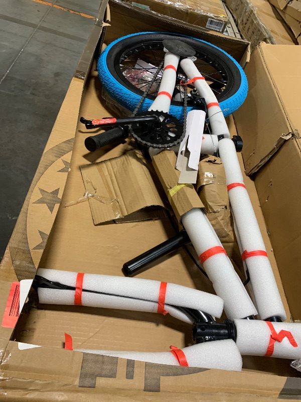 View 3 of **MISSING WHEEL**cubsala Freestyle BMX Bike, 18 Inch Kids Bicycle for 5-9 Years Old Kids and Beginner Level Rider, Black with Blue Tires
