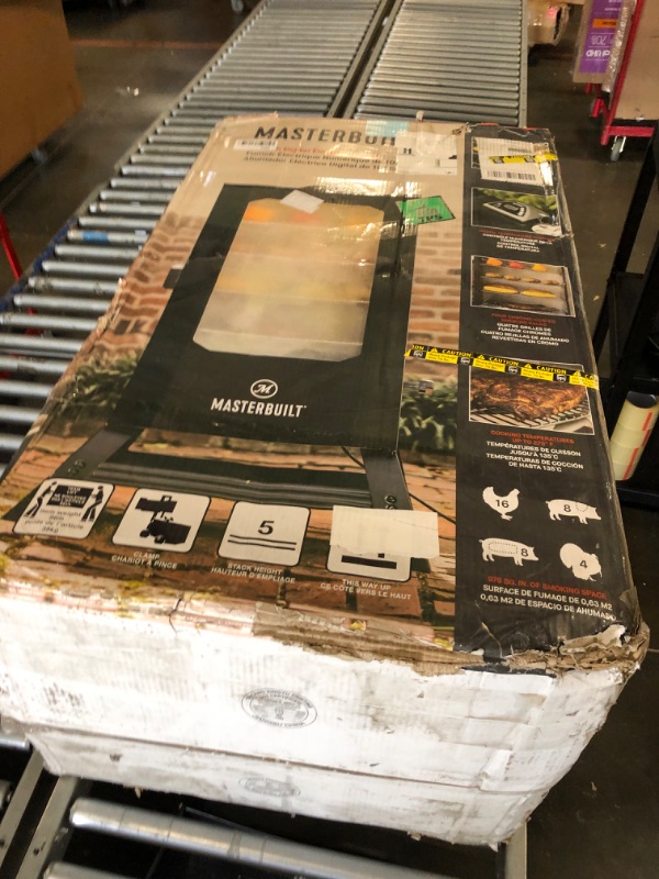 Photo 1 of (4/11/2026 ***FINAL SALE/NO RETURN, SOLD AS PARTS***)
Masterbuilt® 40-inch Digital Electric Vertical BBQ Smoker with Leg Kit, Side Wood Chip Loader and 970 Cooking Square Inches in Black, Model MB20070122