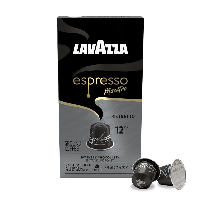 Photo 1 of ***FINAL SALE, ONLY 1 BOX OF 12***Lavazza Espresso Maestro Ristretto Aluminum Capsules Compatible with Nespresso* Original Machines, Dark Espresso Roast, Arabica and Robusta Blend (60 Capsules)***FINAL SALE, ONLY 1 BOX OF 12*** EXP 06-30-26