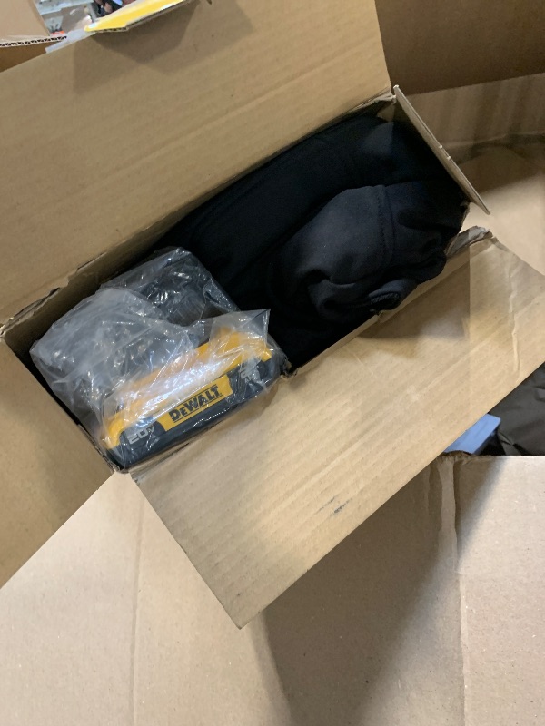 Photo 1 of **FOR PARTS. FINAL SALE. MISSING
PIECES. NO RETURN. NO REFUND**
DEWALT Men's Heated Soft Shell Jacket Kit Black Large