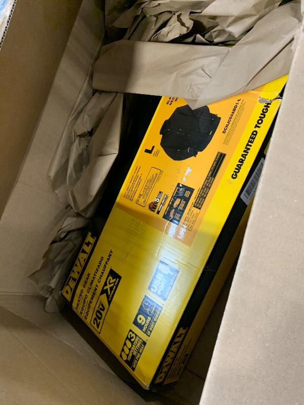 Photo 1 of **FOR PARTS. FINAL SALE. MISSING
PIECES. NO RETURN. NO REFUND**
DEWALT Men's Heated Soft Shell Jacket Kit Black Large