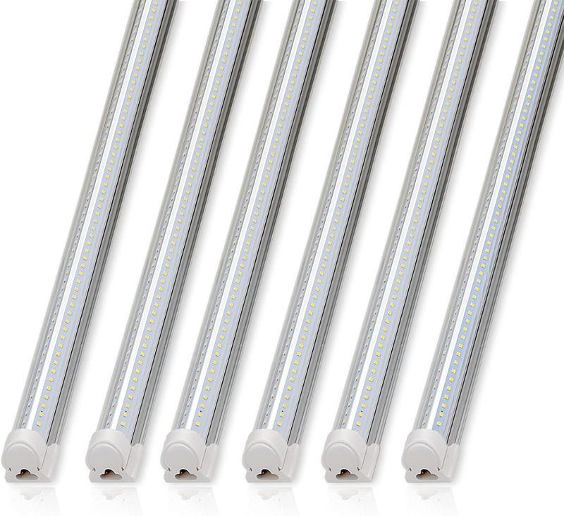View 1 of **** similar**
Barrina 8FT LED Shop Lights Fixture, T8 72W 10000lm 5000K, Daylight White, Clear Cover, V Shape,Tube Light, Hight Output, Bulbs for Garage, Warehouse, Plug and Play,8