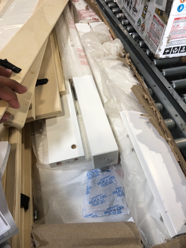 View 6 of ***A Box of Two***
KEIKI Twin Over Full Bunk Bed with Slide & 2 Drawers & Shelves, Rubber Wood Bunk Bed Frame for Kids Boys Girls Teens, White