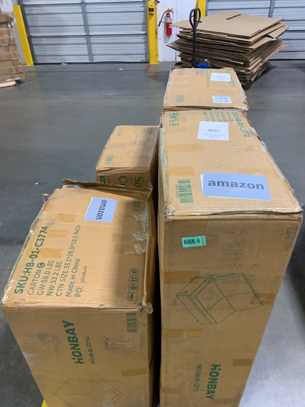 Photo 1 of ***Two lost boxes from an incomplete 6-piece set.****
HONBAY Modular Sectional Couch with Pull Out Bed, Chenille Sleeper Sofa with Storage Seats Ottoman, U Shaped Sectional Couches for Living Room, Bluish Grey