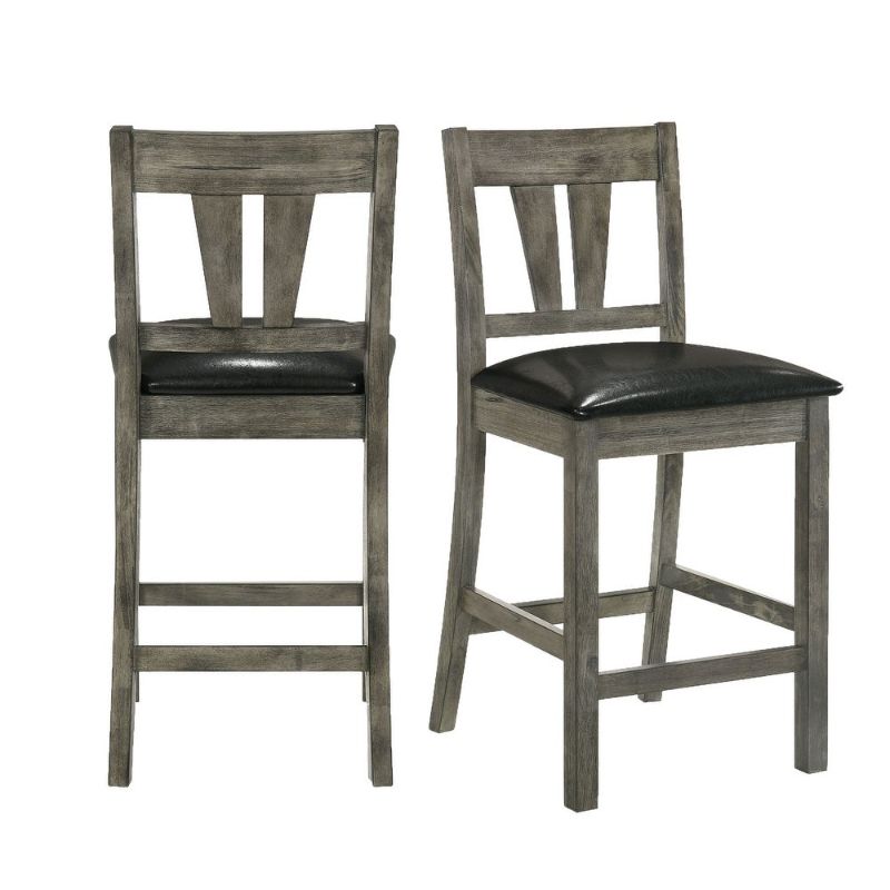 Photo 1 of ***MISSING SCREWS*** The Nathan Dining Side Chair Set with Upholstered Seats is the perfect addition to your Nathan Dining Table! This chair set includes two dining room chairs in a cool, gray oak finish. The fan-back style of the chair adds an unique loo