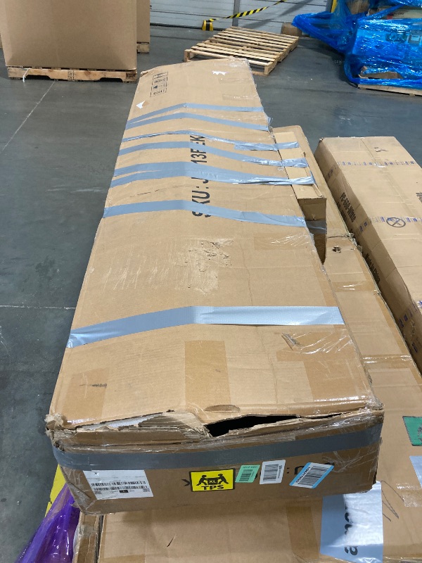 View 2 of *MISSING PARTS*
Yaak King Size Chenille Bed Frame with 52" Tall Headboard, Upholstered Platform Bed with Nailhead Trim Headboard Wingback, No Box Spring Needed, Wood Slats Support, Easy Assembly, Beige