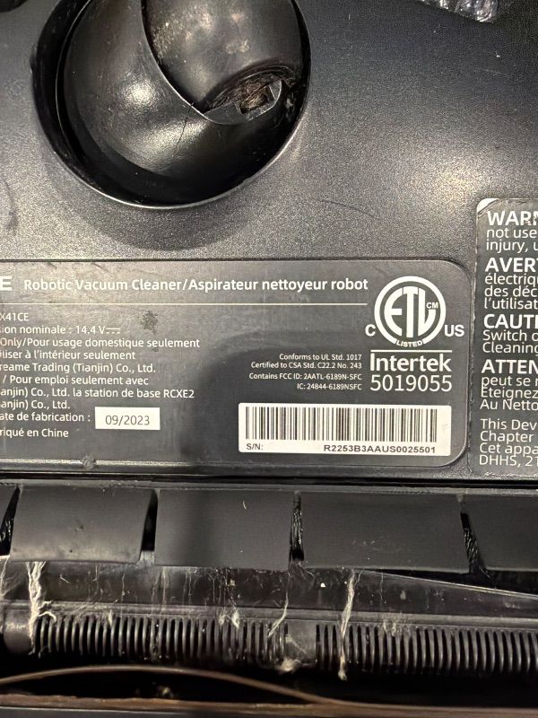 Photo 1 of **TESTED: ITEM WORKS, USED** DREAME X60 Max Ultra Complete Robot Vacuum and Mop, Upgraded from X50 Series, 3.13in (7.95cm) Ultra-Thin Design, 35,000Pa Suction, Self Emptying&Refilling, Mop Self-Cleaning, 280+ Obstacle Avoidance