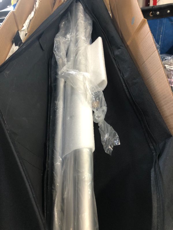 Photo 1 of ***DAMAGE END OF POLE*** EMART Heavy Duty Backdrop Stand, 10x10Ft Adjustable Pipe and Drape kit with 9.26 LBS Steel Flat Base, Sturdy Metal Diy Photo Background Frame for Parties, Events, Wedding, Photography - Silver