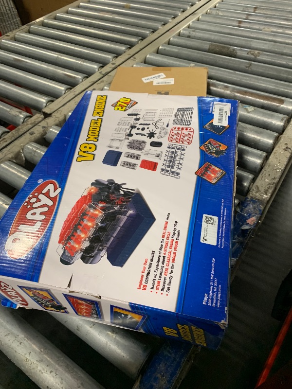 Photo 1 of Playz V8 Combustion Engine Model Kit That Runs - Build Your Own STEM Mini V8 Model Engine Kit for Adults & Kids Age 12+, Visible V8 Mini Engine Kit That Works for Adult w/ 270 STEM Parts