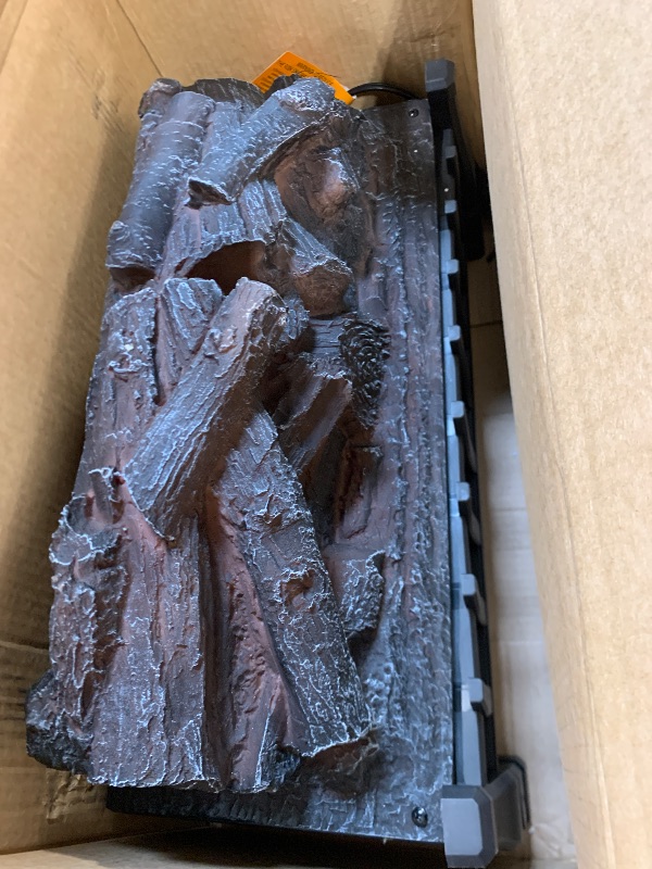 Photo 1 of ***BROKEN LEG, SELLING AS IS, FINAL SALE***Electric Fireplace Logs Inserts Heater with Infrared Remote Controller 5 Flame Brightness 24 H Timer Overheating Protection for Home and Office Decor Black***BROKEN LEG, SELLING AS IS, FINAL SALE***
