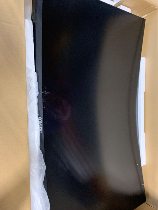 Photo 1 of *** BROKEN SCREAM****SANSUI 32-Inch Curved Gaming Monitor WQHD 2560 x 1440 180Hz Curved 1500R -Fast VA,1ms(OD), HDR, 300nits, sRGB 125%, DCI-P3 95%, FreeSync, HDMI x2, DP1.4x2(DP Cable Included)