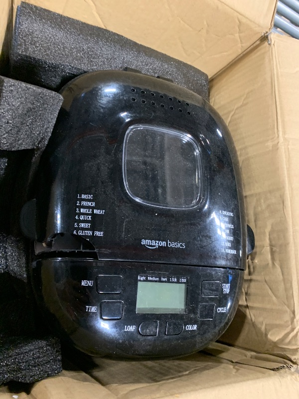 Photo 1 of ***BROKEN***Elite Gourmet Programmable Bread Maker, 2 lb Loaf, 3 Sizes, 19 Presets incl. Gluten-Free, Dough & Jam, Delay Timer, Black