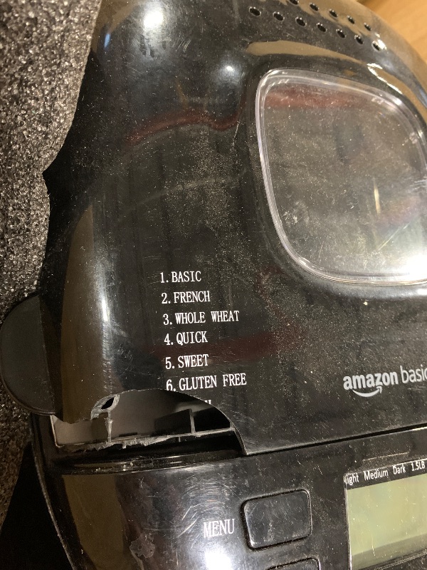 Photo 1 of ***BROKEN***Elite Gourmet Programmable Bread Maker, 2 lb Loaf, 3 Sizes, 19 Presets incl. Gluten-Free, Dough & Jam, Delay Timer, Black