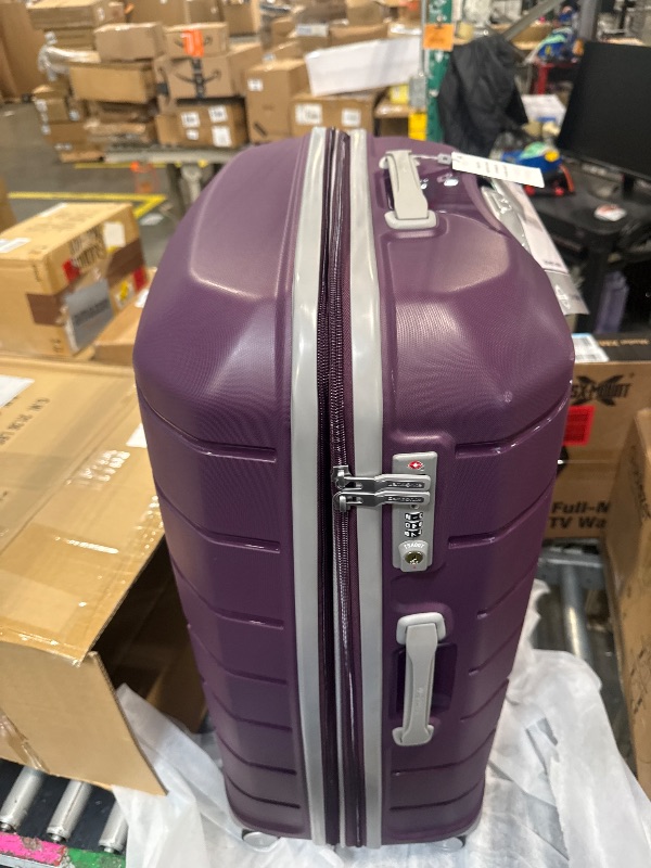Photo 1 of ***BROKEN ZIPPER*** Samsonite Freeform 2-Piece Luggage Set - Carry-On & Large Checked Luggage with Dual Spinner Wheels - Durable Polypropylene Hardshell - TSA Lock, Airline-Approved - Expandable - Amethyst Purple