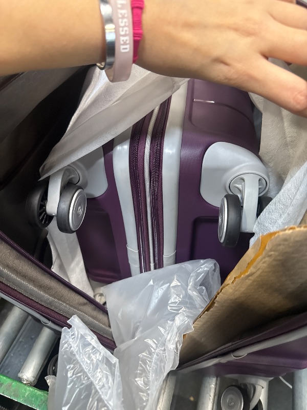 Photo 1 of ***BROKEN ZIPPER*** Samsonite Freeform 2-Piece Luggage Set - Carry-On & Large Checked Luggage with Dual Spinner Wheels - Durable Polypropylene Hardshell - TSA Lock, Airline-Approved - Expandable - Amethyst Purple