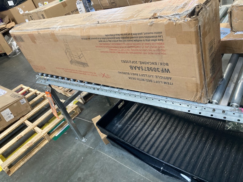 Photo 1 of ** incomplete set, missing 1 box ** Bellemave Full Size Loft Bed with Desk and Storage Shelf and Ladder, Metal Full Size Loft BedFrame,Black