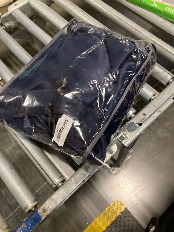 Photo 1 of ** ONLY ONE PANEL**Dark Blue Linen Curtains 102 Inches Long for Living Room Pinch Pleated Drape with Hooks Rings for Track System Light Filtering 102 Inch Curtain for Bedroom Sliding Patio Door 1 Panel Navy Indigo