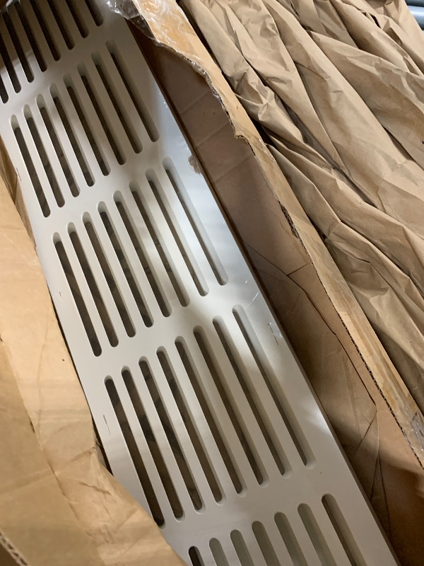 Photo 1 of ***MAJOR DAMAGE*** 3/4” x 8.5" x 35 1/2" Overall Size (6x34 Duct Opening) Return Air Grille, Noise Free-high Airflow Vent, Wide & Angled Slots, Made from 3/4” Thick MDF (Composite Wood), Sanded & Primed, Ready to Paint