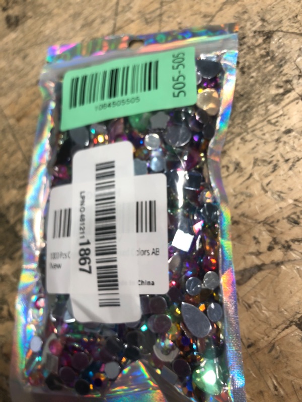 Photo 1 of 1000 Pcs Crystal AB Colorful Jewels Gems for Crafts, Flatback Rhinestones for Crafting, Acrylic Gemstones for Halloween Pirate Party Decorations?12 Mixed Colors AB?