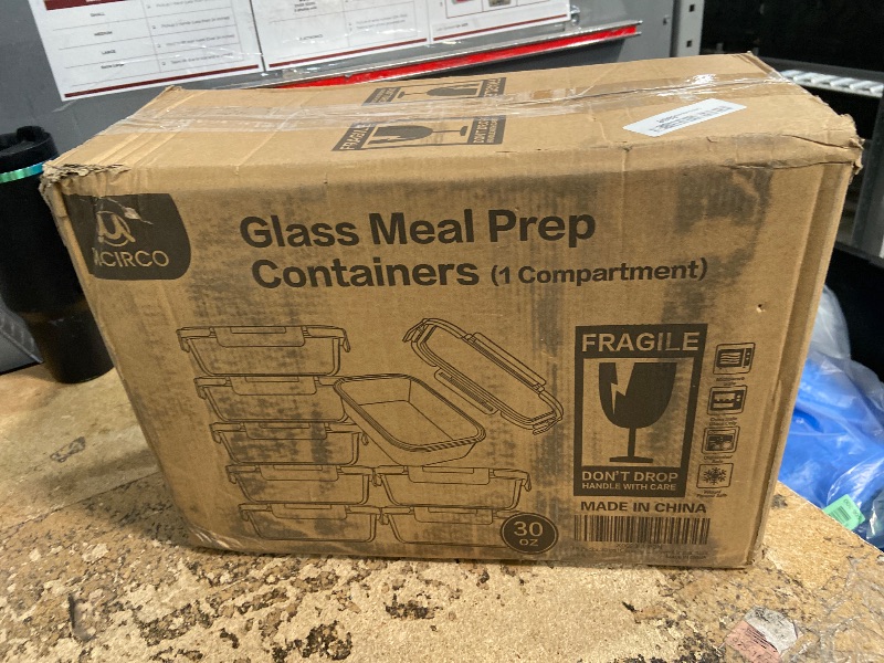 Photo 1 of [8-Pack,30 oz]Glass Meal Prep Containers,Glass Food Storage Containers,Airtight lunch Containers with Lids, Microwave, Oven, Freezer and Dishwasher