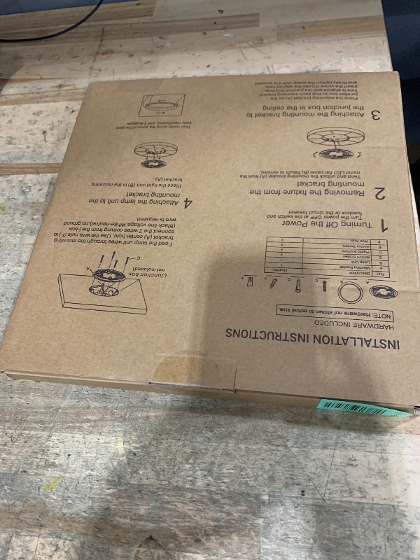 Photo 1 of ***MISSING MOUNTING BRACKET BASE*** hykolity 12 Inch Selectable CCT LED Round Flat Panel Light, 24W 3000K/4000K/5000K, Edge-Lit Flush Mount Ceiling Light Fixture for Kitchen, Bedroom, Laundry and Closet Room, White