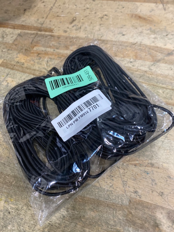 Photo 1 of 1/8" Bungee Shock Cords with Hooks,65 Feet Elastic Nylon Cords Kayak Stretch String Rope for Bikes,Tie Downs,Boating,Camping,Sunshades,Fitness and Outdoor Enthusiasts (1/8 inch x 65 feet, Black)