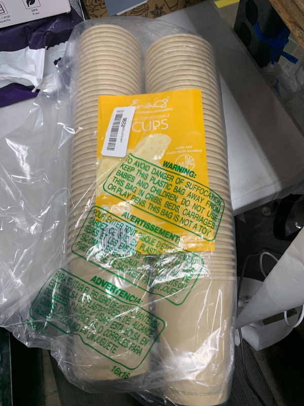 Photo 1 of 100% Compostable Disposable Coffee Cups [12oz 80 Pack] Paper Cups Made from Bamboo, Eco-Friendly, Biodegradable Premium Party Cups, Natural Unbleached by Earth's Natural Alternative