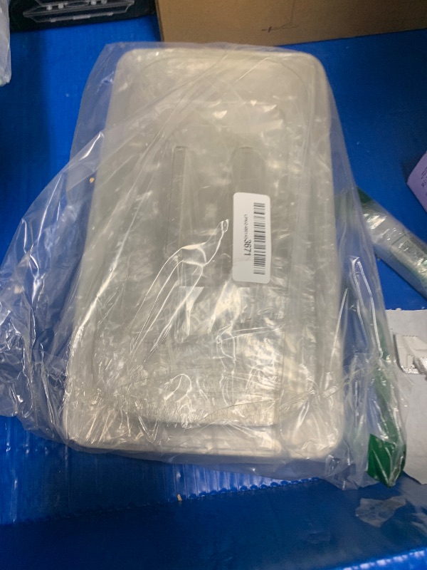 Photo 1 of 10 Pcs 1/3 Size Clear Food Pan Lids Polycarbonate Food-Pan Lids with Handle Clear Dish Pan Covers with Handle for Restaurant Hotel Commercial Fruits Vegetables