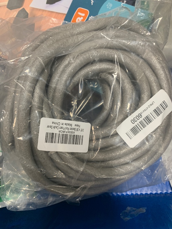 Photo 1 of 36FT Length Backer Rod Foam Caulk Saver for Concrete Filling, Joints and Gaps, 3/8 in Diameter x 36FT Length (Grey)