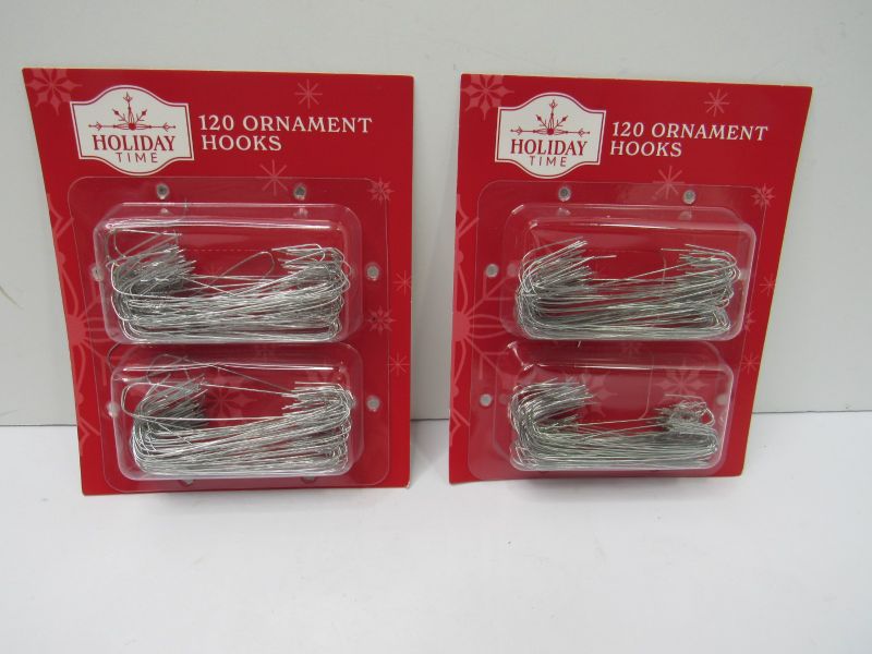 Photo 1 of (240) Christmas Tree Ornament 2.5" Hooks Wire Metal Holiday Time Sealed NEW
