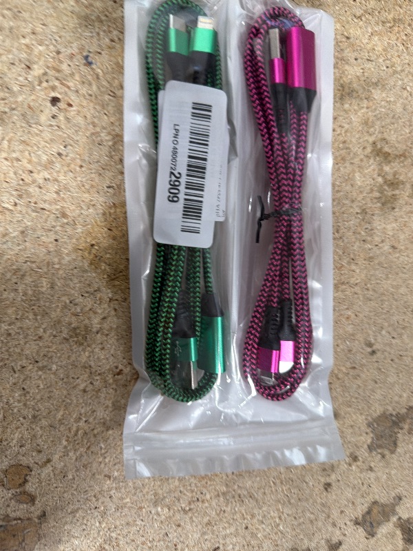 Photo 1 of [2-in-1|4FT] USB to Lightning & Type C Charging Cable, 2Pack Braided Multiple Charger Cord Fast Charging Wire for iPhone 17/16/15/14/13/12/11 Pro Max, XR/8 Plus, iPad Air/Mini, Samsung Galaxy, Pixel