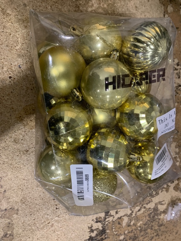 Photo 1 of ***MISSING PARTS***
24 Pieces Christmas Ball Ornaments Tree Decorations for Holiday Wedding Party - 2.36 Inch, 6 Styles (Gold) With Hooks