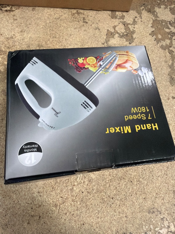 Photo 1 of *FOR PARTS ONLY* Showvigor Electric Hand mixer - 7 Adjustable Speed 180W Handheld Mixer Electric Whisk with 5 Stainless Steel Accessories, Turbo Boost/Self-Control Speed + Eject Button Food Beater for Cakes Eggs