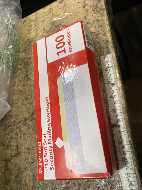 Photo 1 of #10 Envelopes Letter Size Self Seal | 100 Business Mailing Security Peel and Sealing Envelope | 100% Tinted | no 10 White Windowless Legal Regular Plain Envelops Pack | 4-1/8 x 9-1/2 Inches | 24 LB