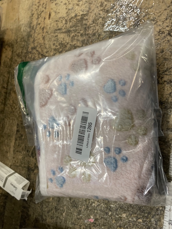 Photo 1 of 1 Pack 3 Blankets Super Soft Fluffy Premium Fleece Pet Blanket Flannel Paw Printed Throw for Dog Puppy Cat (Small 23x16'', Beige, Grey, Navy)