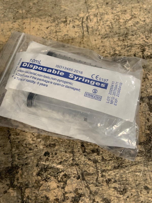 Photo 1 of 10ml Syringe for Liquid, Oral, Scientific Labs, Measurement, Dispensing, with Cap- 3 Pack