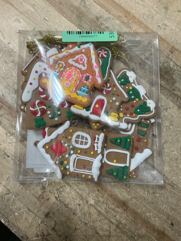 Photo 1 of  Gingerbread House Hanging Ornaments for Christmas Tree Decorations, House Figurines for Home Holiday Decor