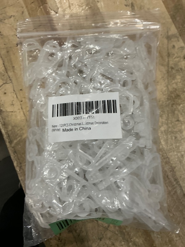 Photo 1 of  Weatherproof Outdoor Light Clips - Mini Plastic Gutter Hanging Hooks for Christmas & Holiday Decoration (White)