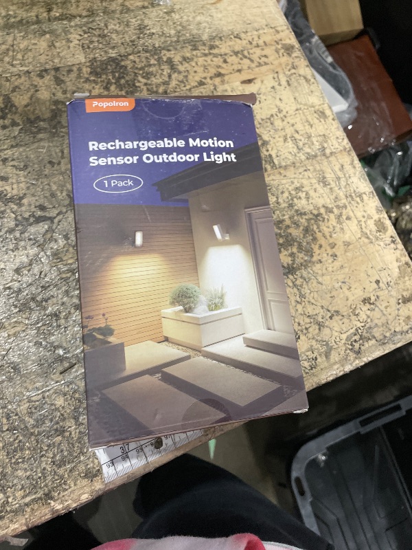 Photo 1 of PopoIron Motion Sensor Outdoor Light, 10000mAh Rechargeable 600 Lumen Battery Operated Outdoor Light with 3 Modes, 3 Color Temperatures, Waterproof Outdoor Security Lights for House, Fences, Patio