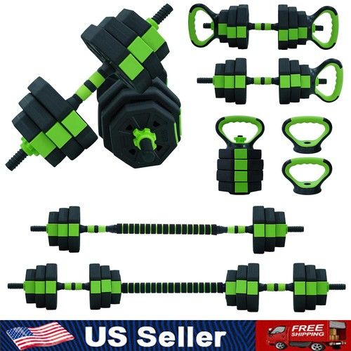 Photo 1 of *** PARTIAL SET - SEE NOTES *** 88LBS Adjustable Weight Dumbbell Barbell Kettlebell Set Home Gym Fitness