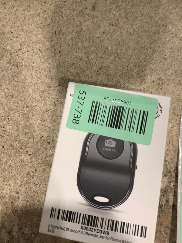 Photo 1 of [Upgraded] Bluetooth 5.0 Remote Shutter for iPhone & Android Camera Wireless Remote Control Selfie Button for iPad iPod Tablet, HD Selfie Clicker for Photos & Videos (Black)