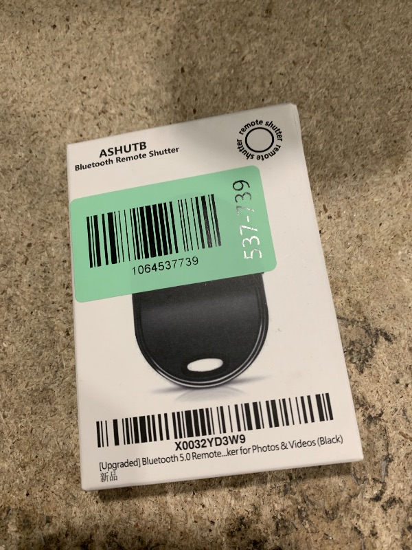 Photo 1 of [Upgraded] Bluetooth 5.0 Remote Shutter for iPhone & Android Camera Wireless Remote Control Selfie Button for iPad iPod Tablet, HD Selfie Clicker for Photos & Videos (Black)