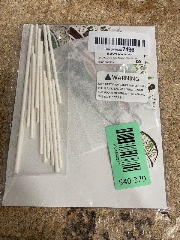 Photo 1 of 12Pcs Woodland Cake Topper, Welcome Baby Slogans Baby Shower Cake Topper, Woodland Toppers Forest Animal Baby Shower Decorations, Boy Girl Party Supplies