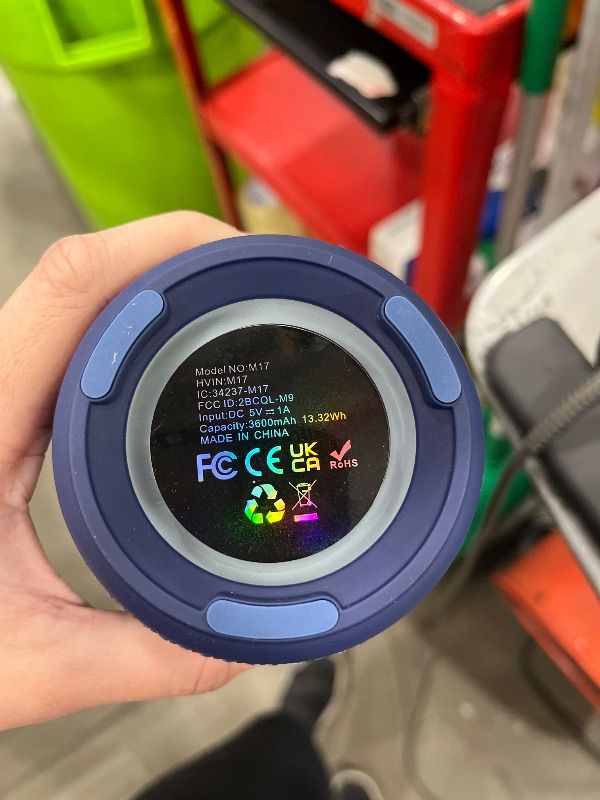 Photo 1 of ***missing charger***Portable Bluetooth Speaker, 2026 Bluetooth 5.4 Wireless Speaker with 20W HD Loud Stereo Sound, 20H Playtime, LED Lights, IP7, TWS Pairing, Built-in Mic, for Outdoor, Home, Beach, Party, Gift, Blue