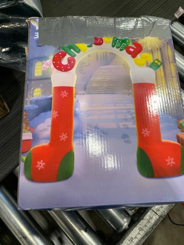 Photo 1 of 10 FT Christmas Inflatables Outdoor Yard Decorations, Giant Outdoor Christmas Blow up Archway/Arch, Blowups Build-in LED Light for Holiday Party Xmas New Year Outside Patio Garden Lawn Winter