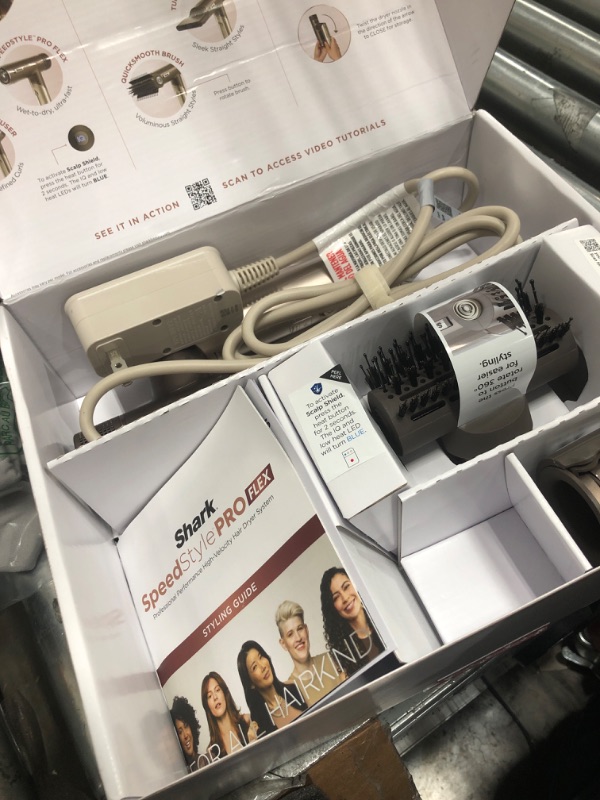 Photo 1 of ***MISSING PARTS***
Shark SpeedStyle Pro Flex Professional Performance High-Velocity Hair Dryer System with Scalp Shield & IQ Speed Styling and Drying Suite, Lightweight, Ionic, No Heat Damage, Mocha Silver, HD542