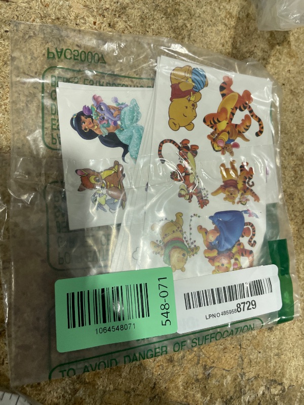 Photo 1 of 10 Sheets Disney Cartoon Temporary Tattoos for Kids, Princess Birthday Party Favors, Cute Cartoon Decoration Sticker Gifts for Teen Girl Boys Home Activity Class Prizes Carnival Christmas Rewards