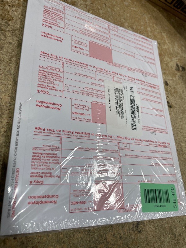 Photo 1 of 1099 NEC Tax Forms 2025 with Envelopes, 4 Part 15 Pack Tax Forms Kit and 15 Self-Seal Envelopes –Great for QuickBooks and Accounting Software, Value Pack for Business - Made in The USA - 15-Pack