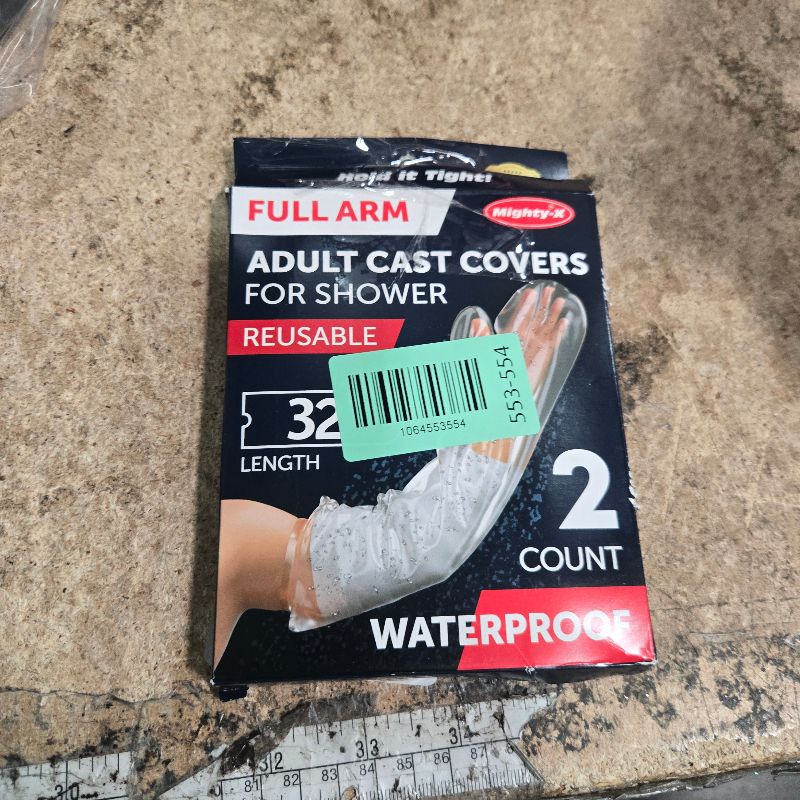 Photo 1 of 100% Waterproof Cast Covers for Shower Arm Adult - Tight Seal - 2pk Reusable Cast Protectors - Full Arm Bag Sleeves - Strong and Durable